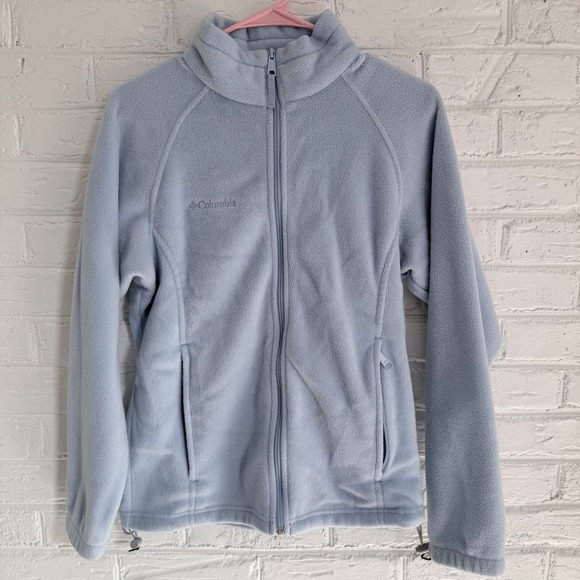 Columbia Jackets & Blazers - Columbia Women's Full Zip Fleece Jacket Light Blue Solid Long Sleeve Size Large